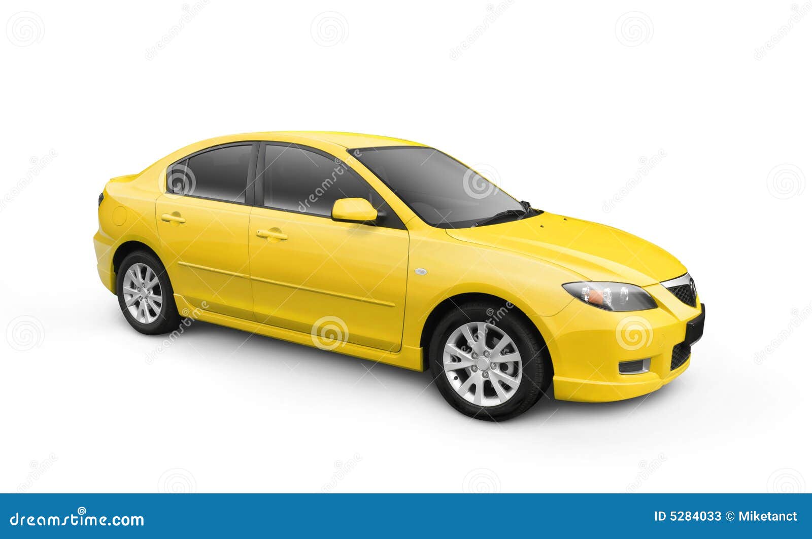 Yellow Car W/ Clipping Path Stock Illustration Illustration of auto