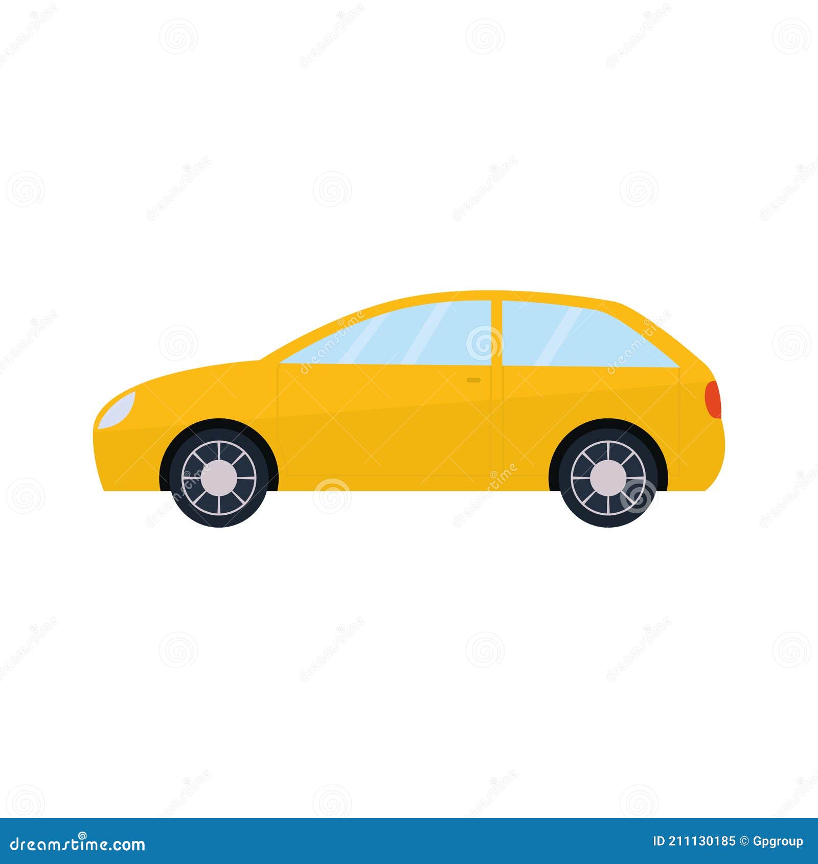 Yellow Car in a White Background Stock Vector Illustration of white