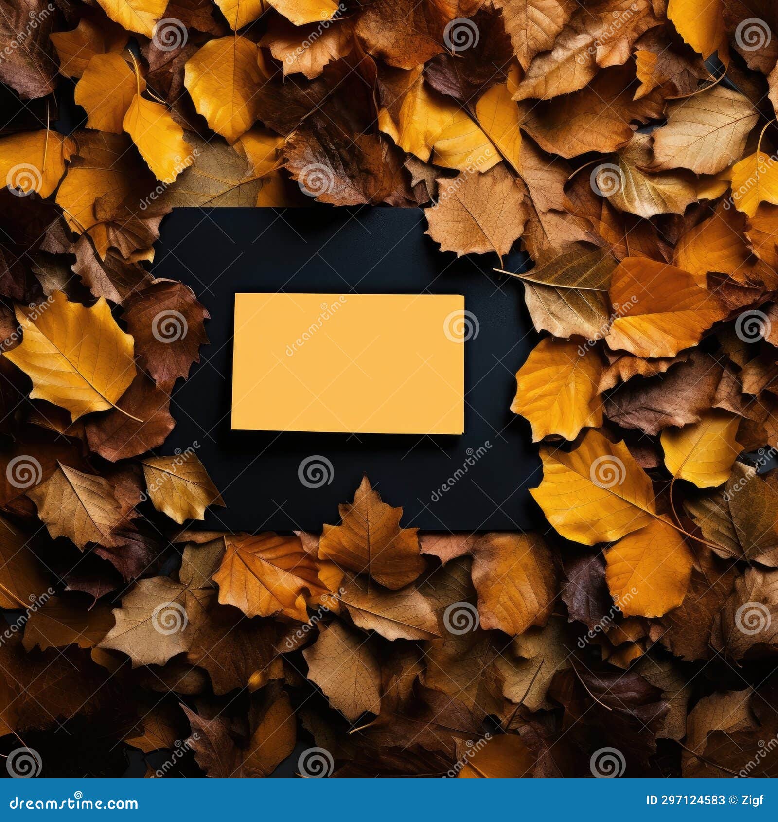yellow card surrounded by autumn leaves on a black background stock fotos e imagens de alta calidad en el mercado libre para usar