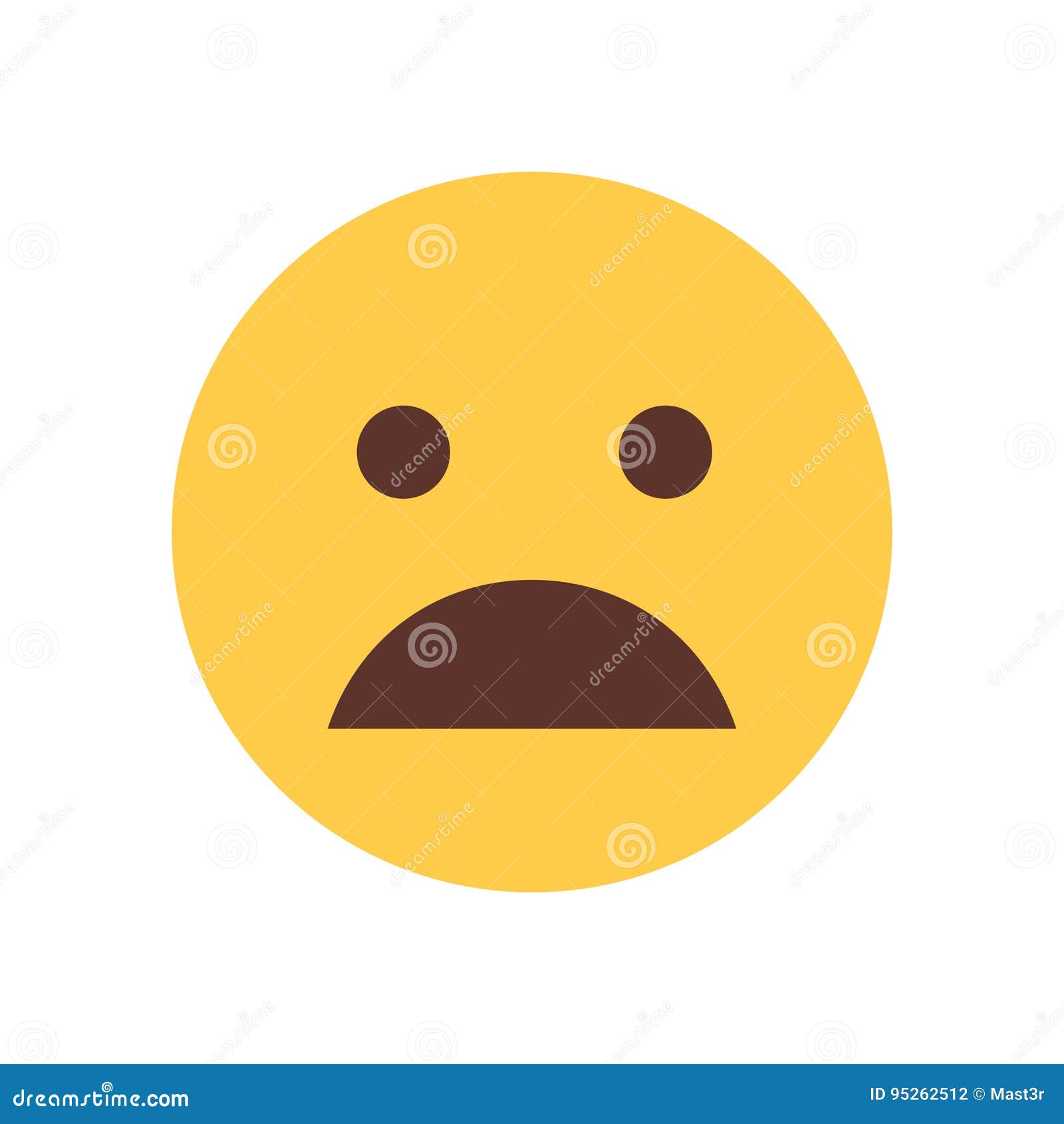 Yellow Cartoon Face Shocked Emoji People Emotion Icon Stock Vector