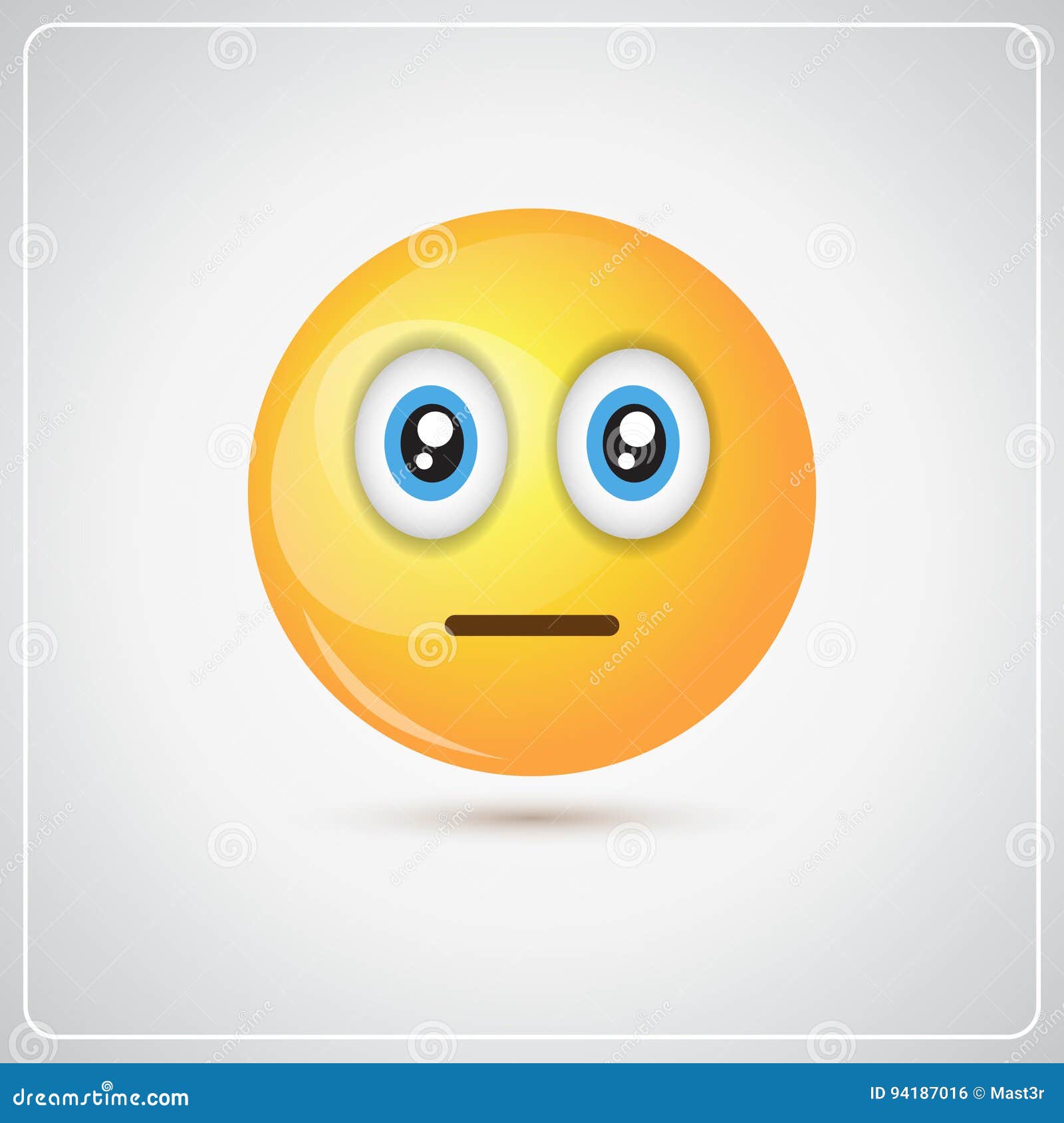 Yellow Cartoon Face Shocked People Emotion Icon Stock Vector