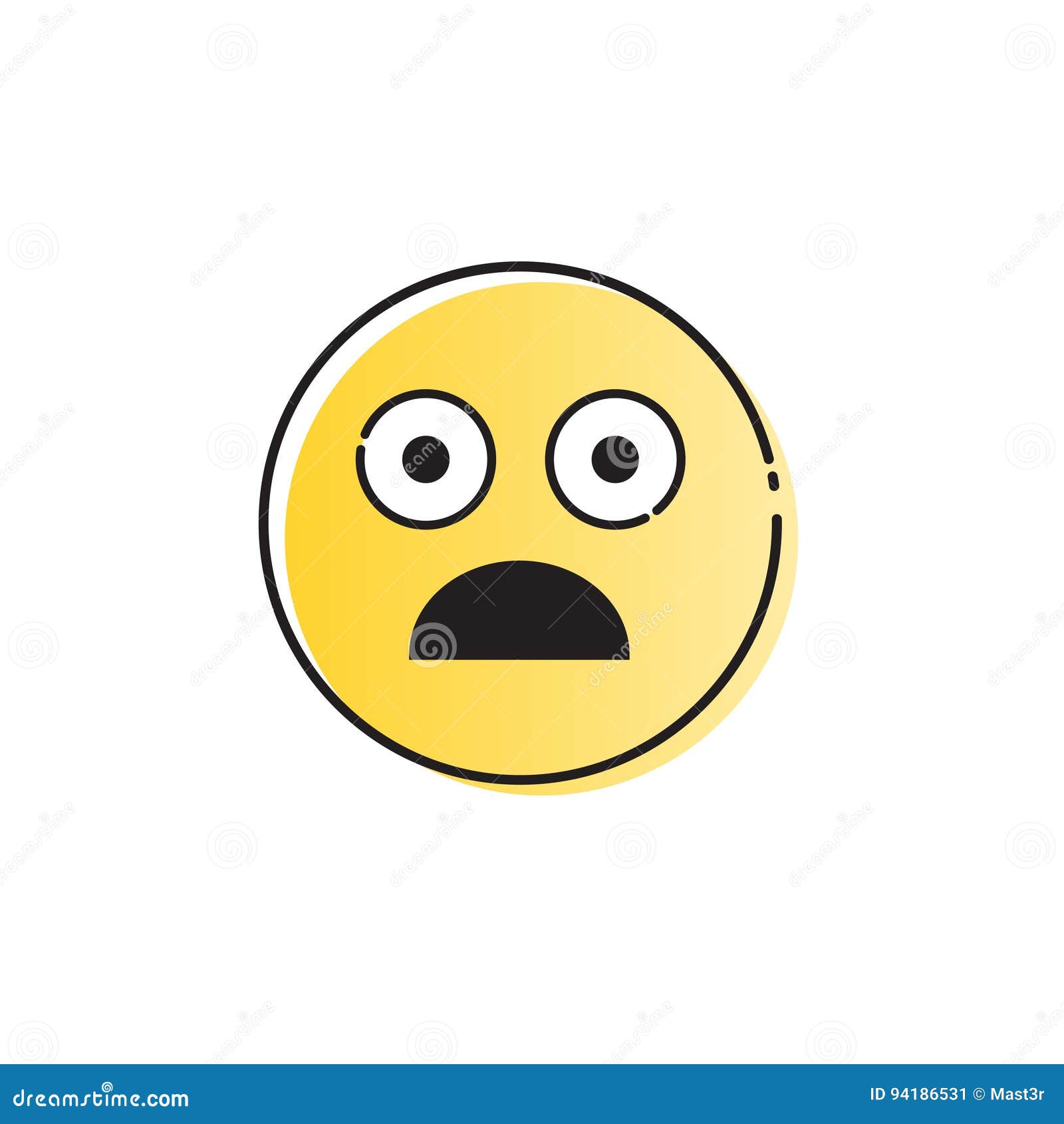 Yellow Cartoon Face Shocked People Emotion Icon Stock Vector