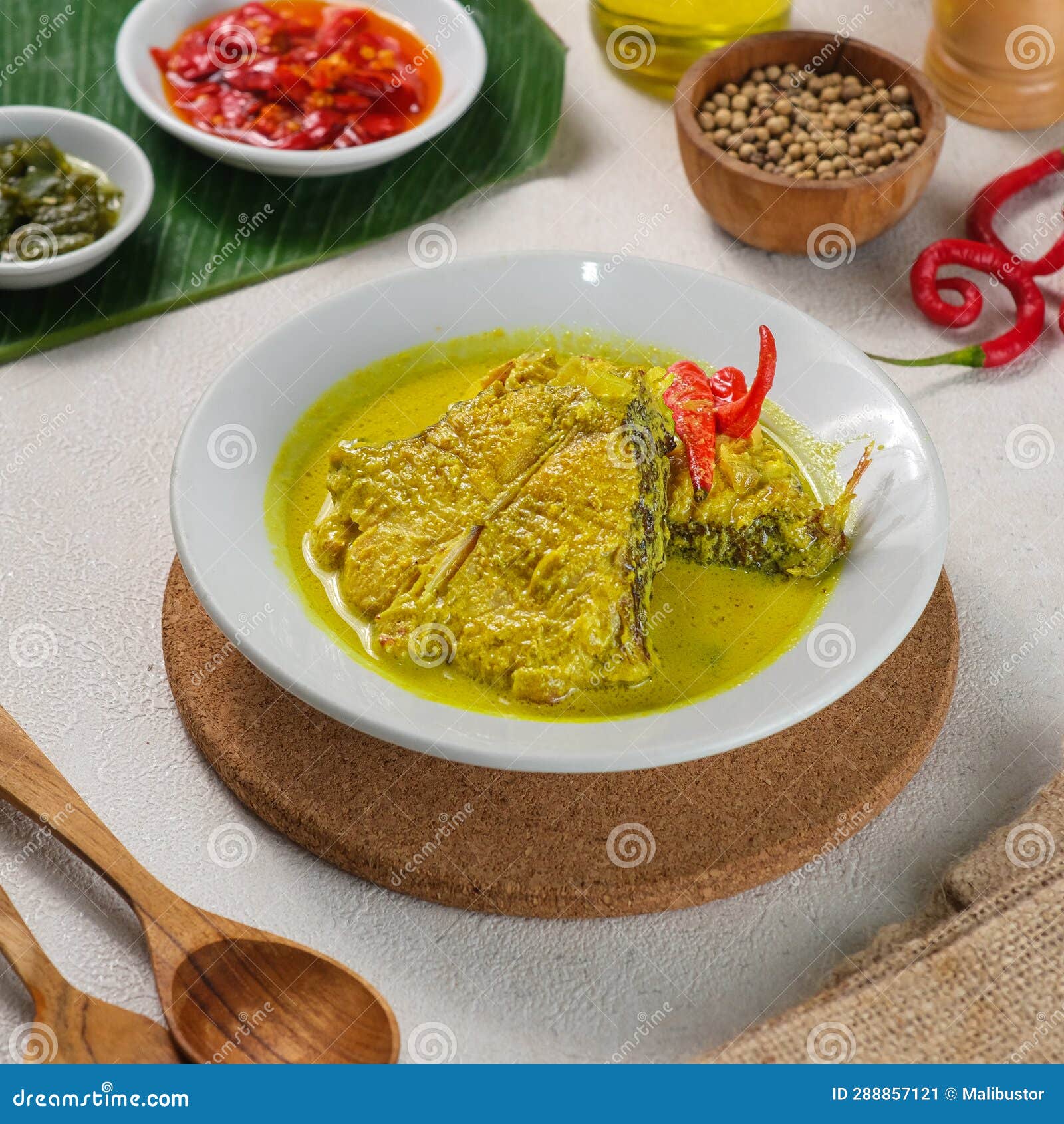 Yellow Catfish Curry with Coconut Milk Stock Image Image of yellow
