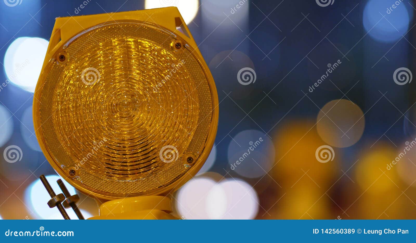 Yellow Caution Light in the Street Stock Image Image of safety, work