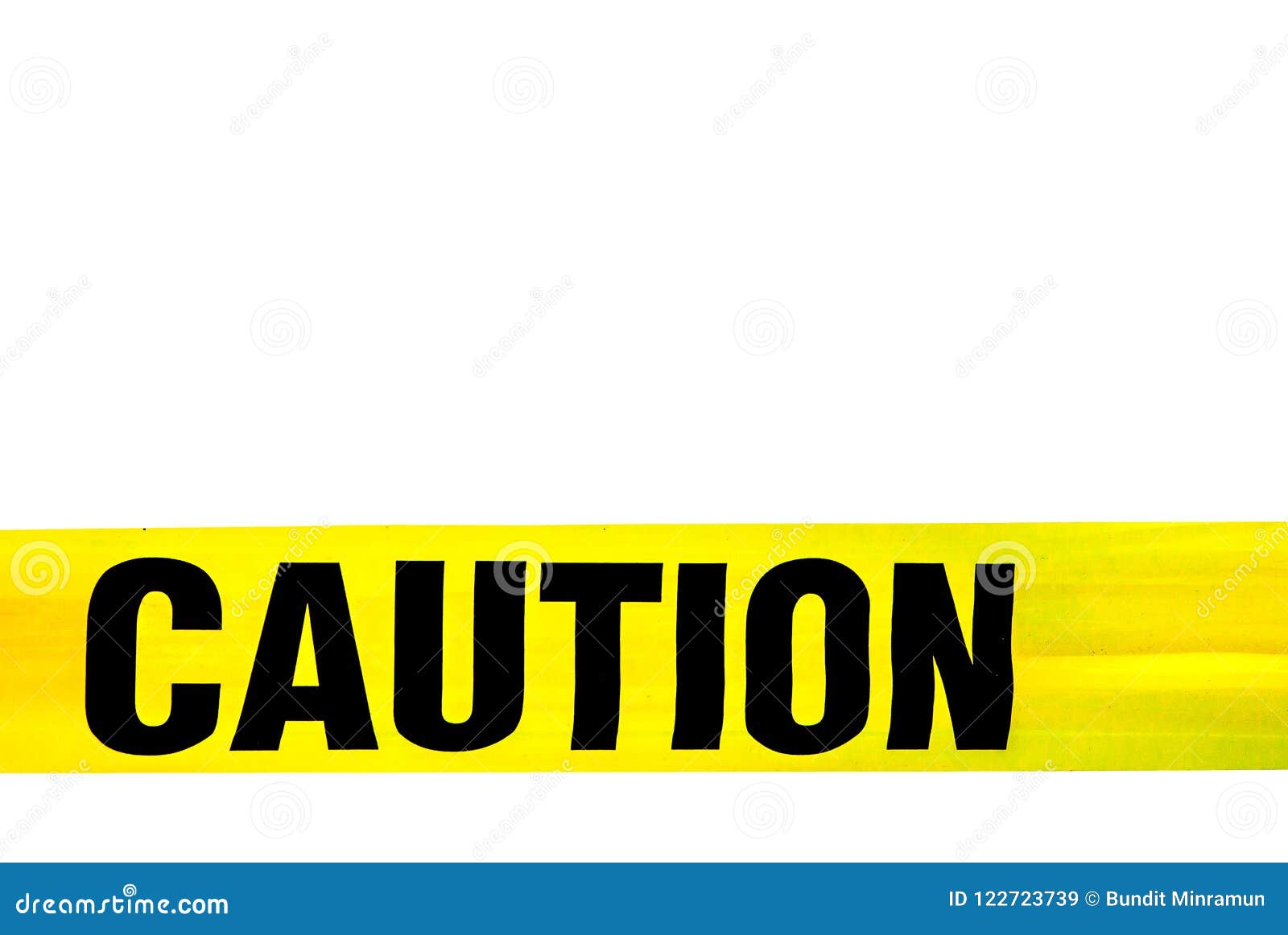 yellow caution sign, hazard tape to improve worksite safety  on white background.