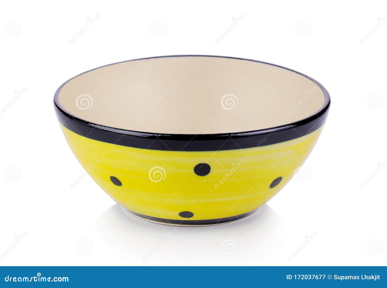 Yellow Ceramic Bowl on White Stock Image Image of meal, container