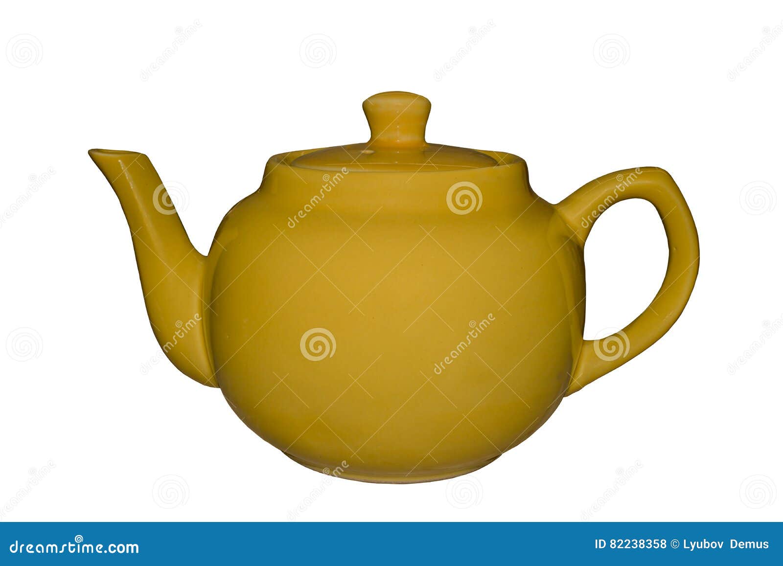 Yellow ceramic teapot stock photo. Image of yellow, household 82238358