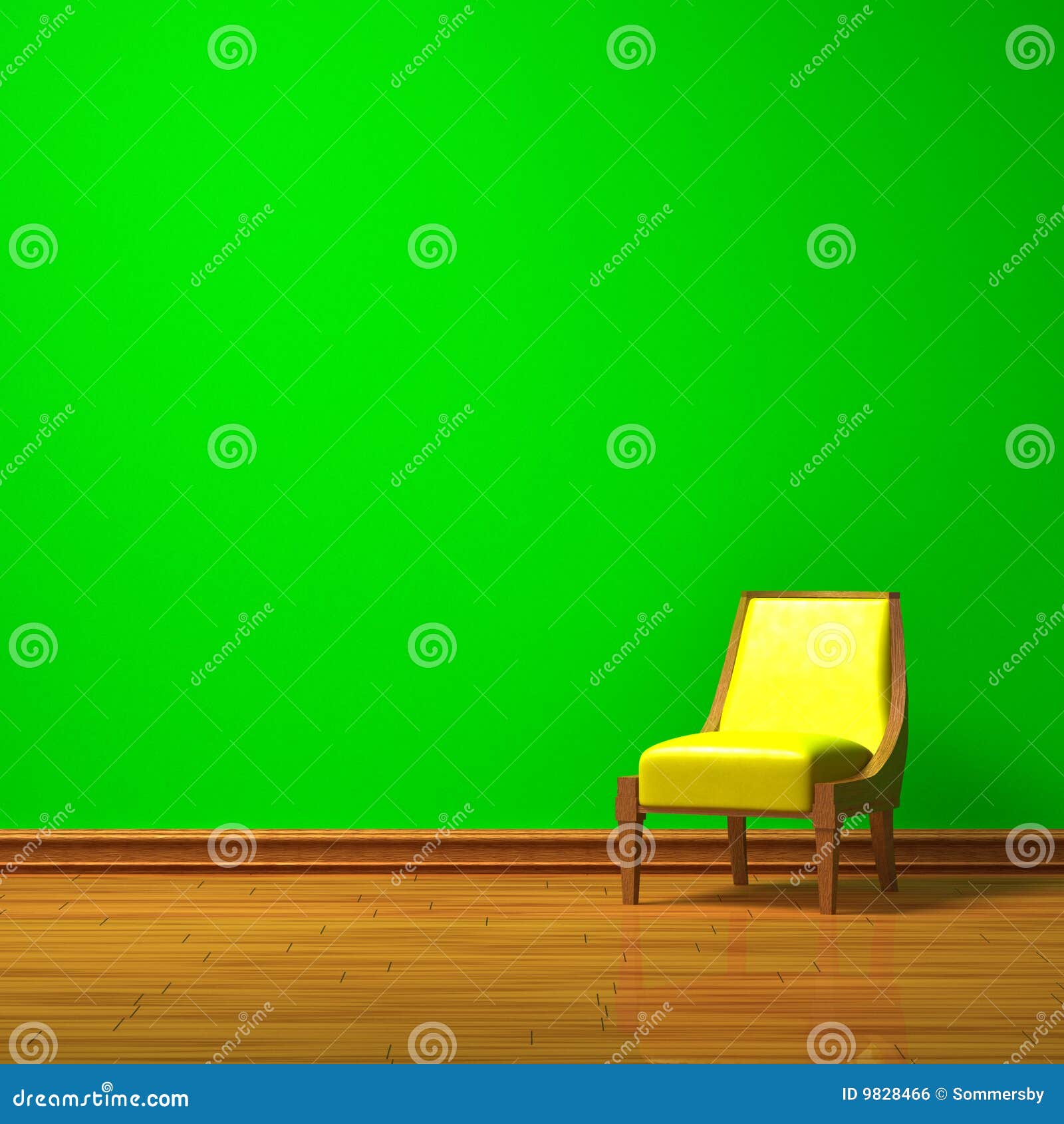 Yellow Chair That Stands Out From The Chairs Crowd On A Blue Studio