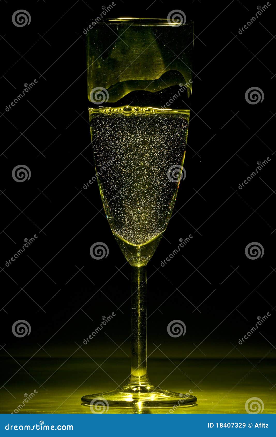Yellow Champagne Flute Glass Stock Image Image of light, celebration