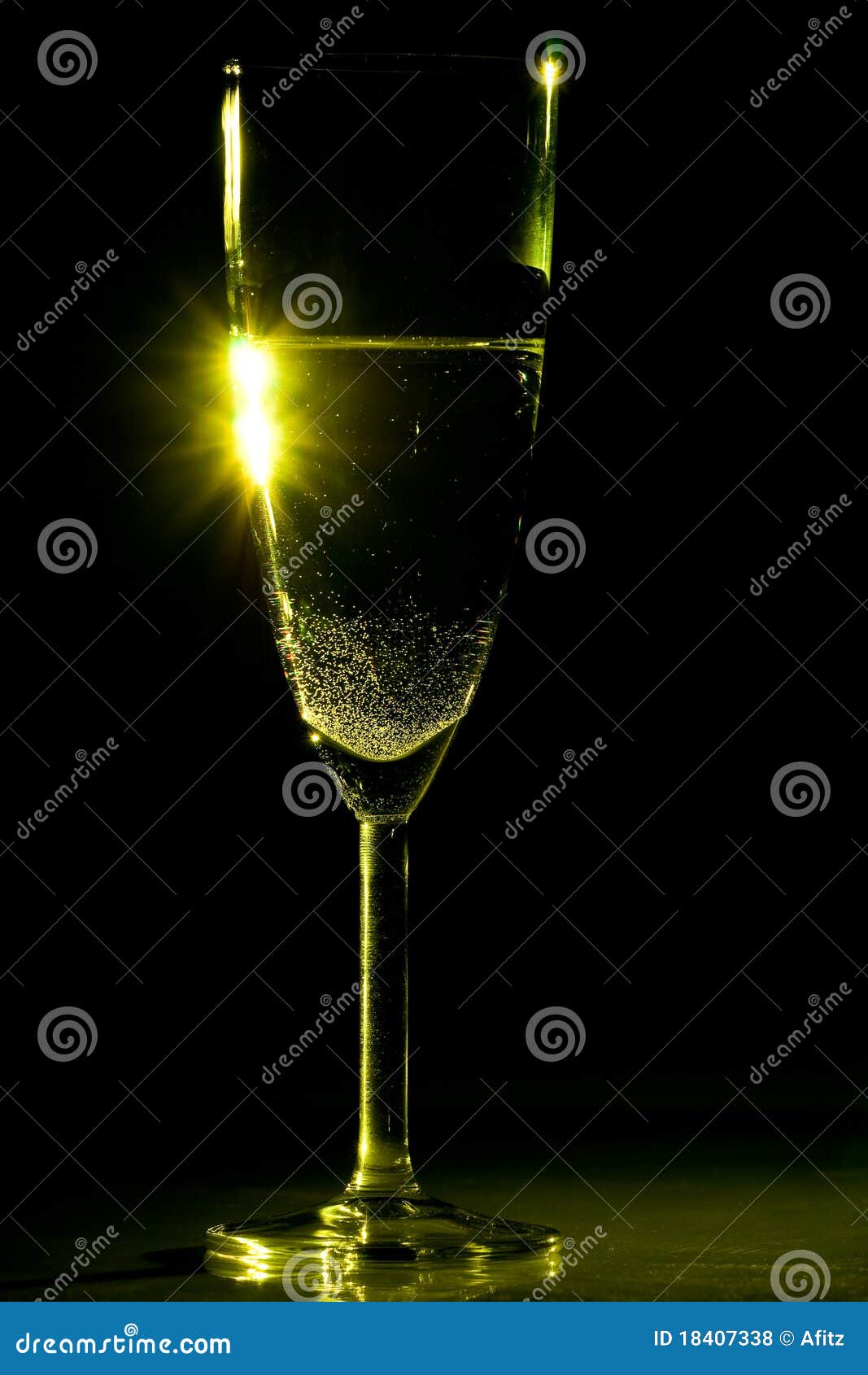 Yellow Champagne Flute Glass Stock Photo Image of alcoholism, light