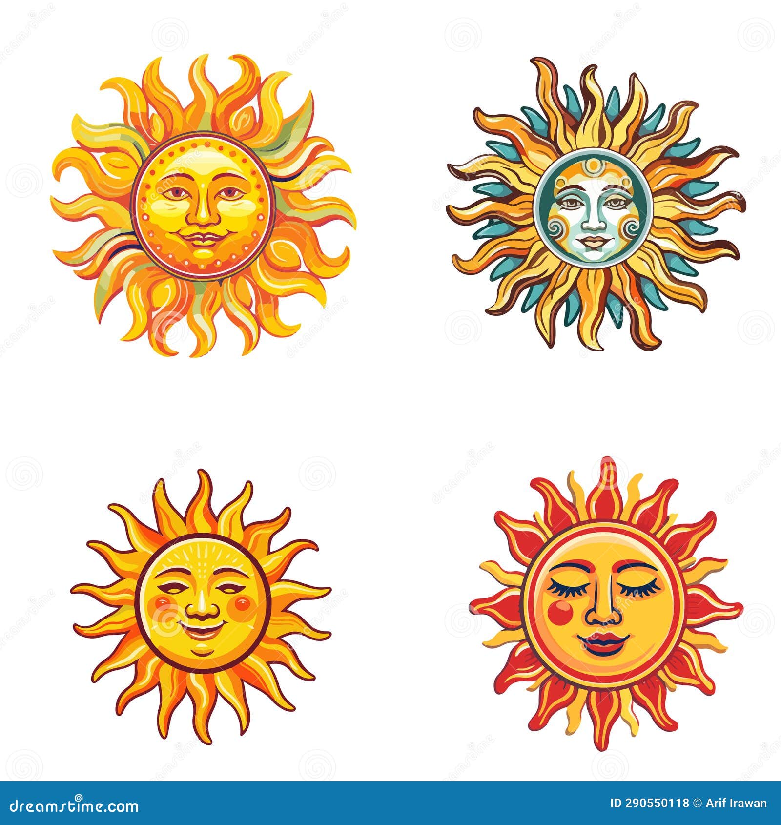 Yellow Childish Sunny Emoticons Collection Stock Illustration ...