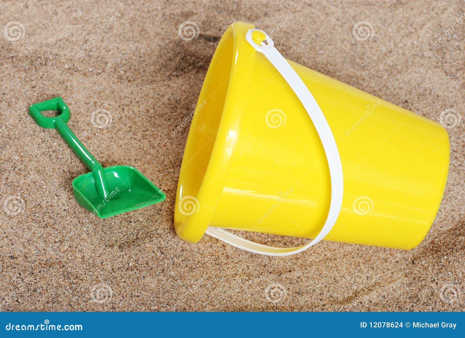 Yellow Childs Pail in the Sand Stock Photo Image of recreation
