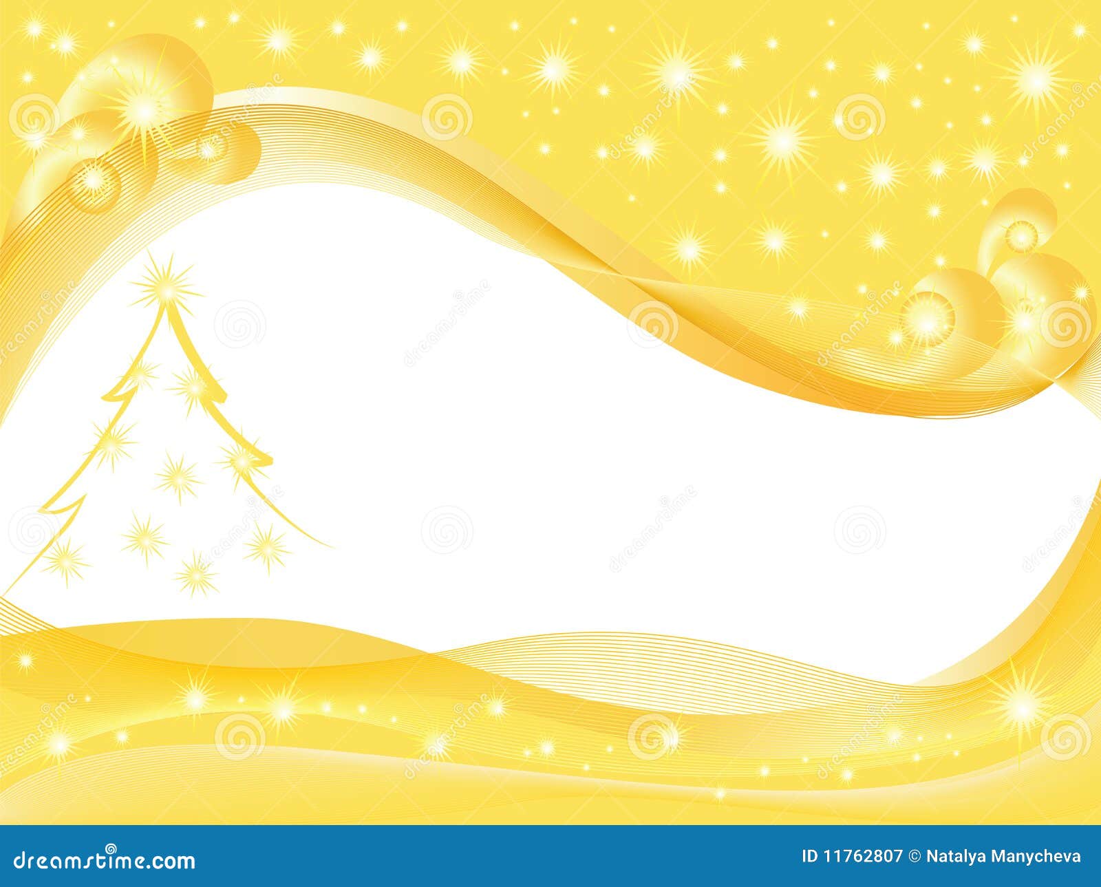 Yellow Christmas Background Stock Vector - Illustration of design, tree:  11762807