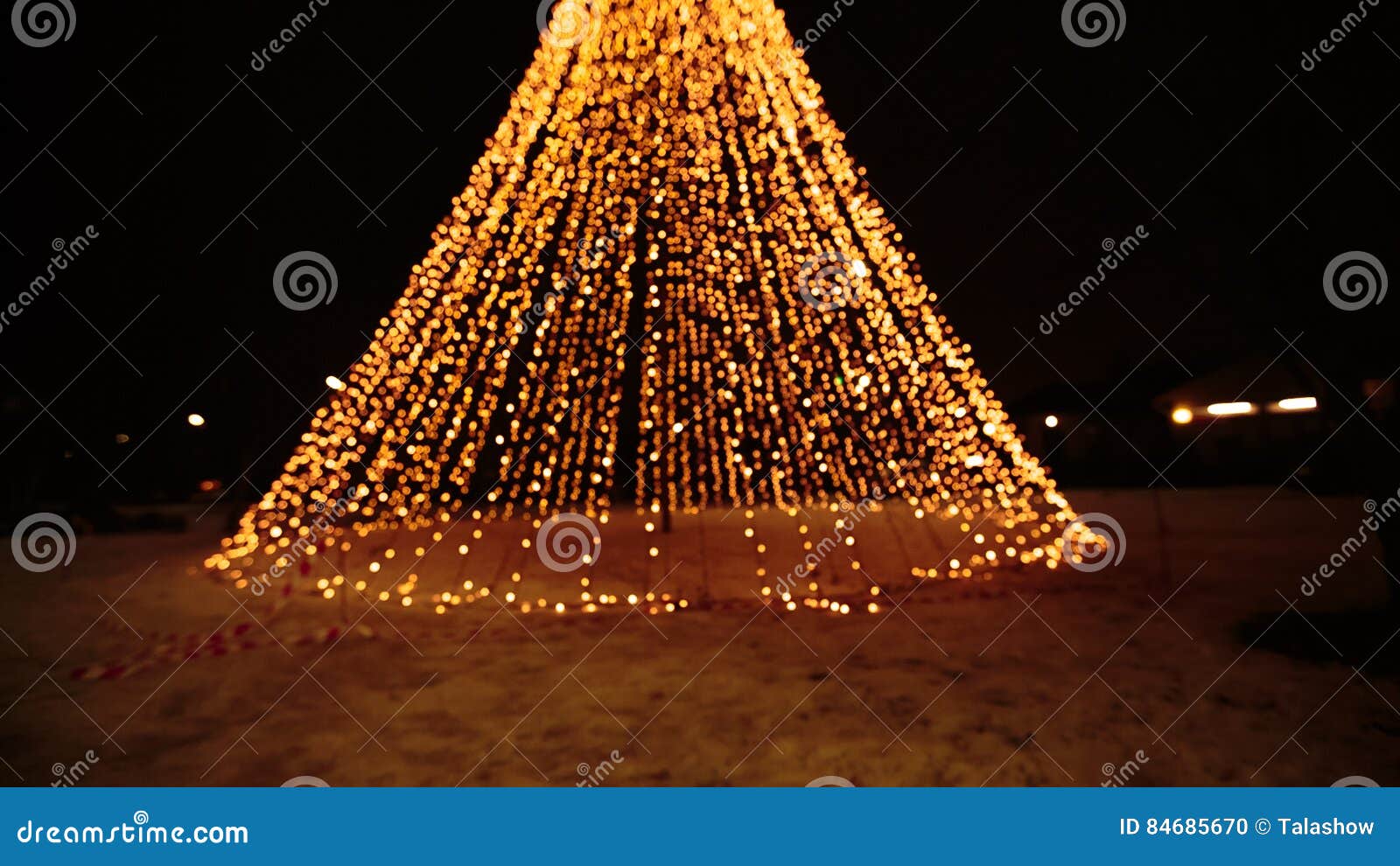 Yellow Christmas Lights stock photo. Image of celebrate 84685670