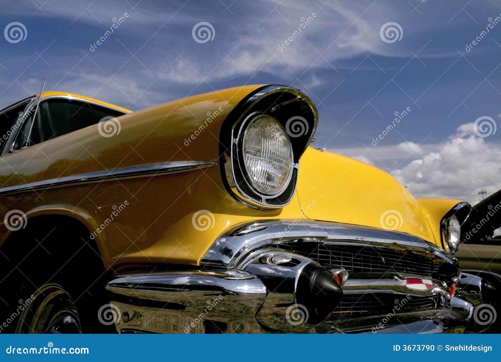 Yellow Classic Car stock photo. Image of cabriolet, auto 3673790