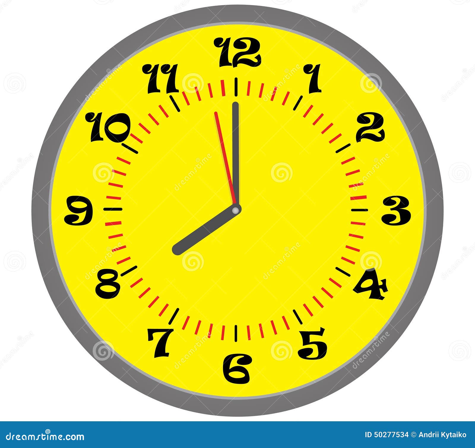 Yellow clock stock illustration. Illustration of modern 50277534