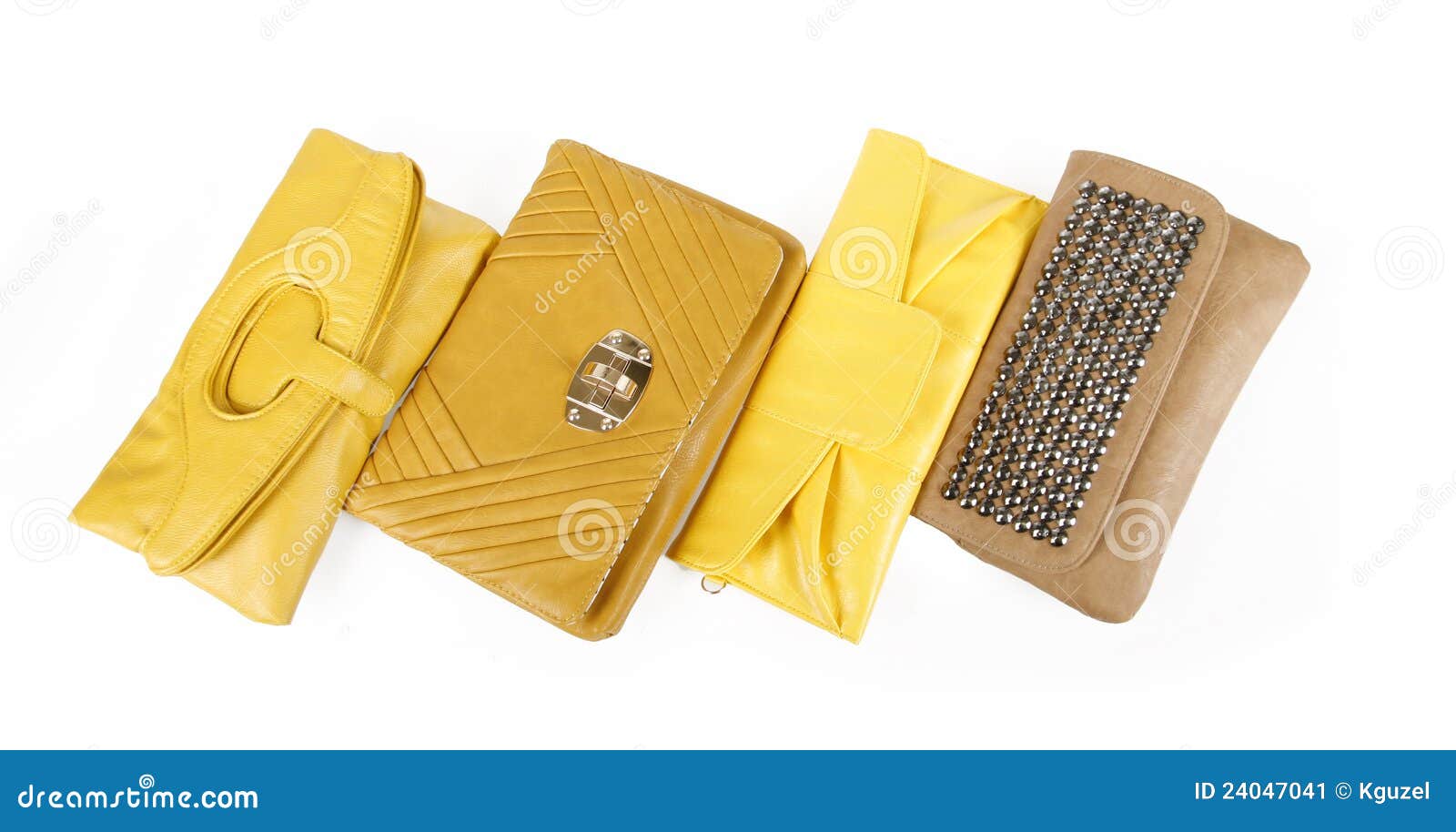 Yellow Clutch Bags Collection Stock Image Image of glamour, colorful