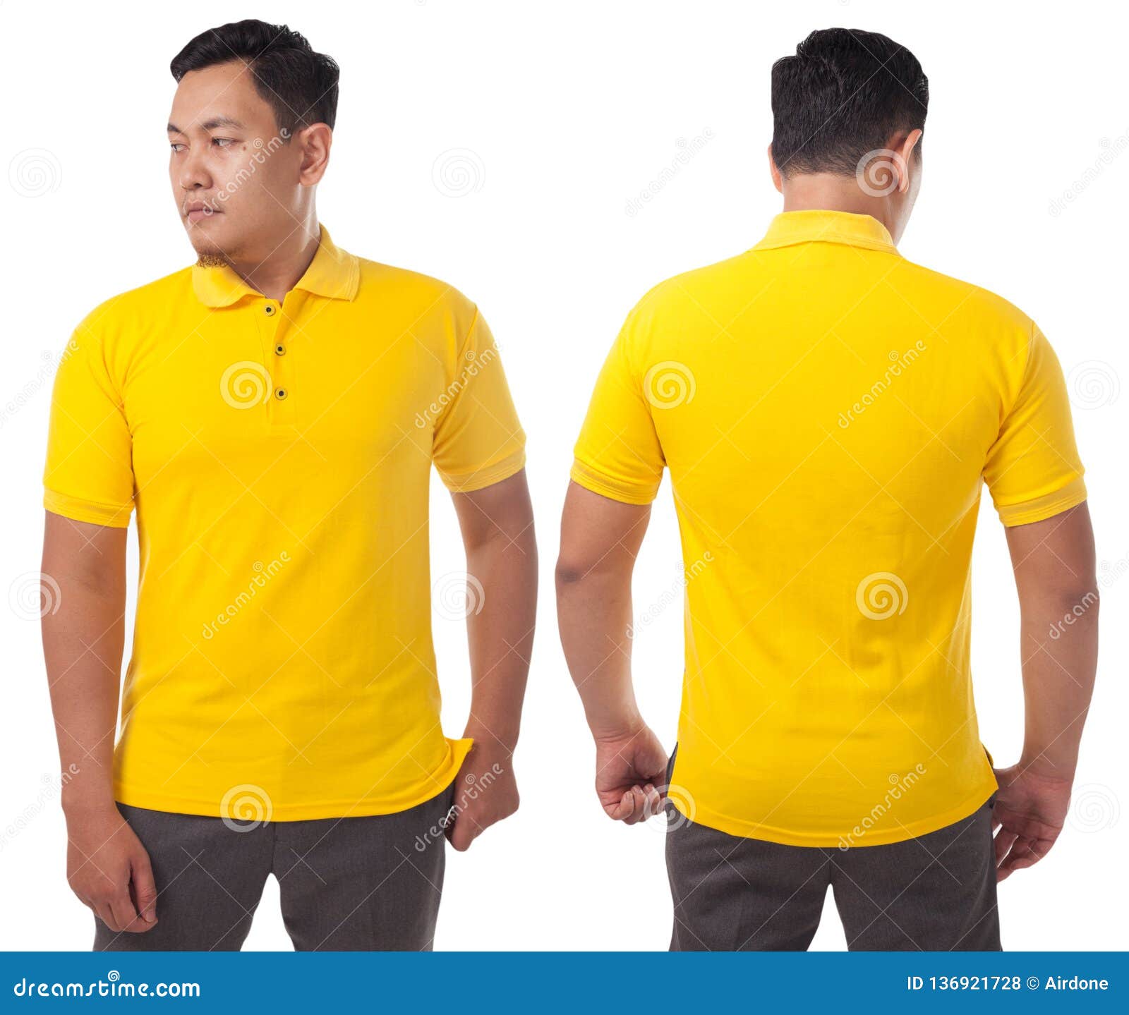 Yellow Collared Shirt Design Template Stock Photo - Image of people ...