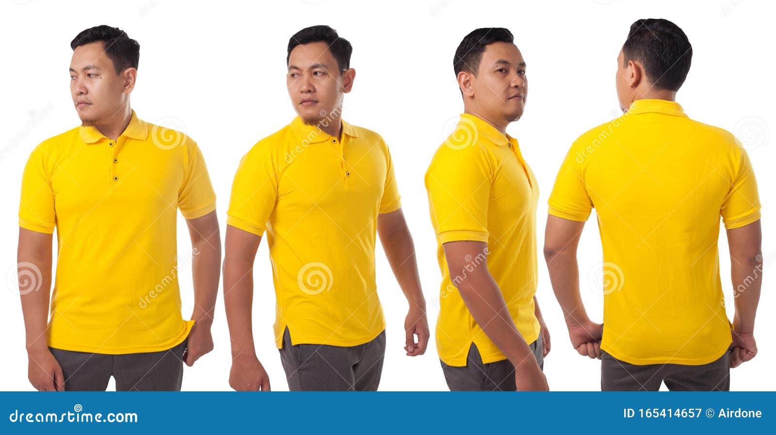 Yellow Collared Shirt Design Template Stock Image - Image of front ...