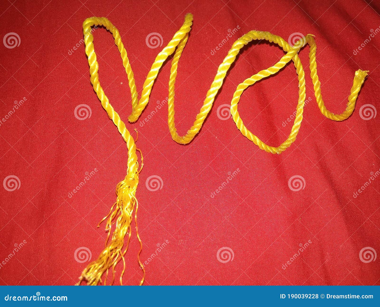 Yellow Coloured Plastic Thin Rope. Stock Photo - Image of snake