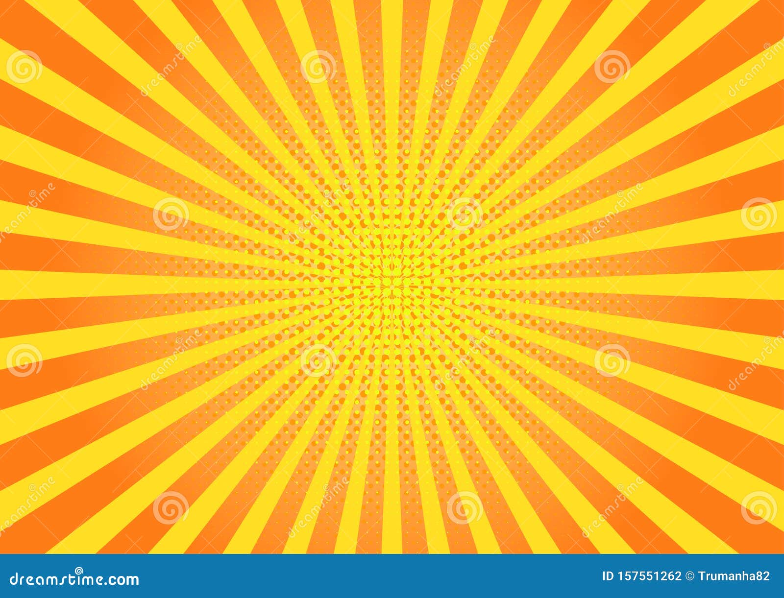 Yellow Comic Background with Zoom Effect and Halftone Dots Pattern Stock  Vector - Illustration of concentric, comic: 157551262