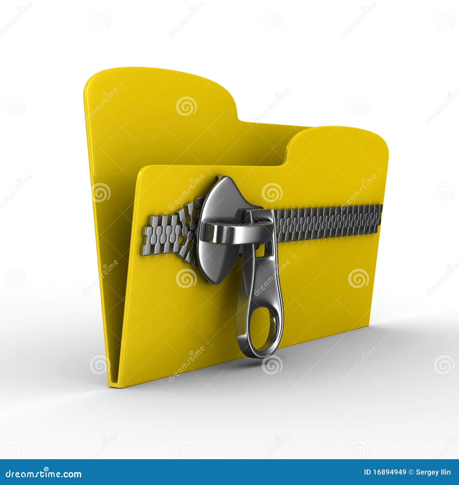 Yellow Computer Folder with Zipper Stock Illustration - Illustration of ...