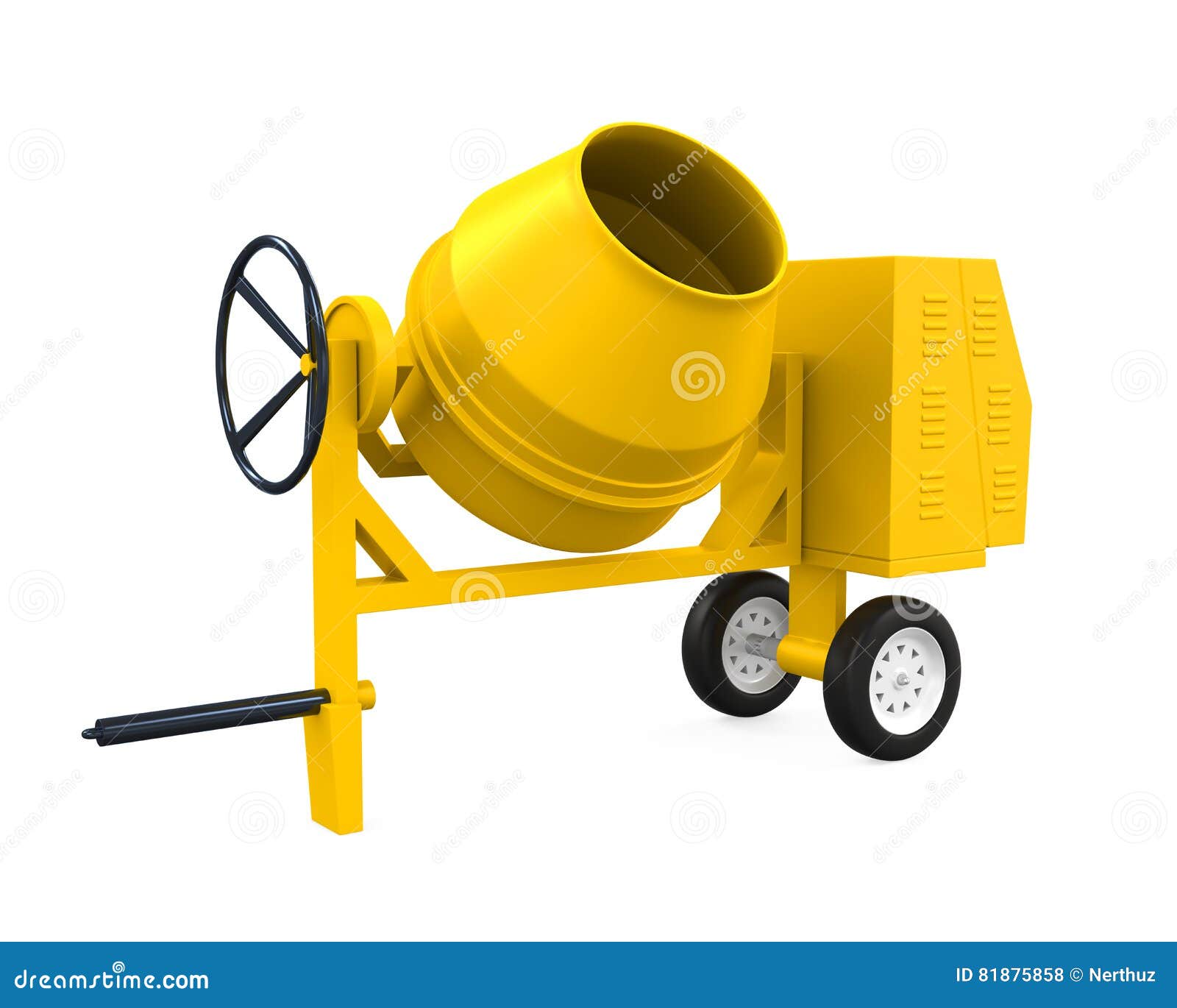 Yellow Concrete Mixer stock illustration. Illustration of builder