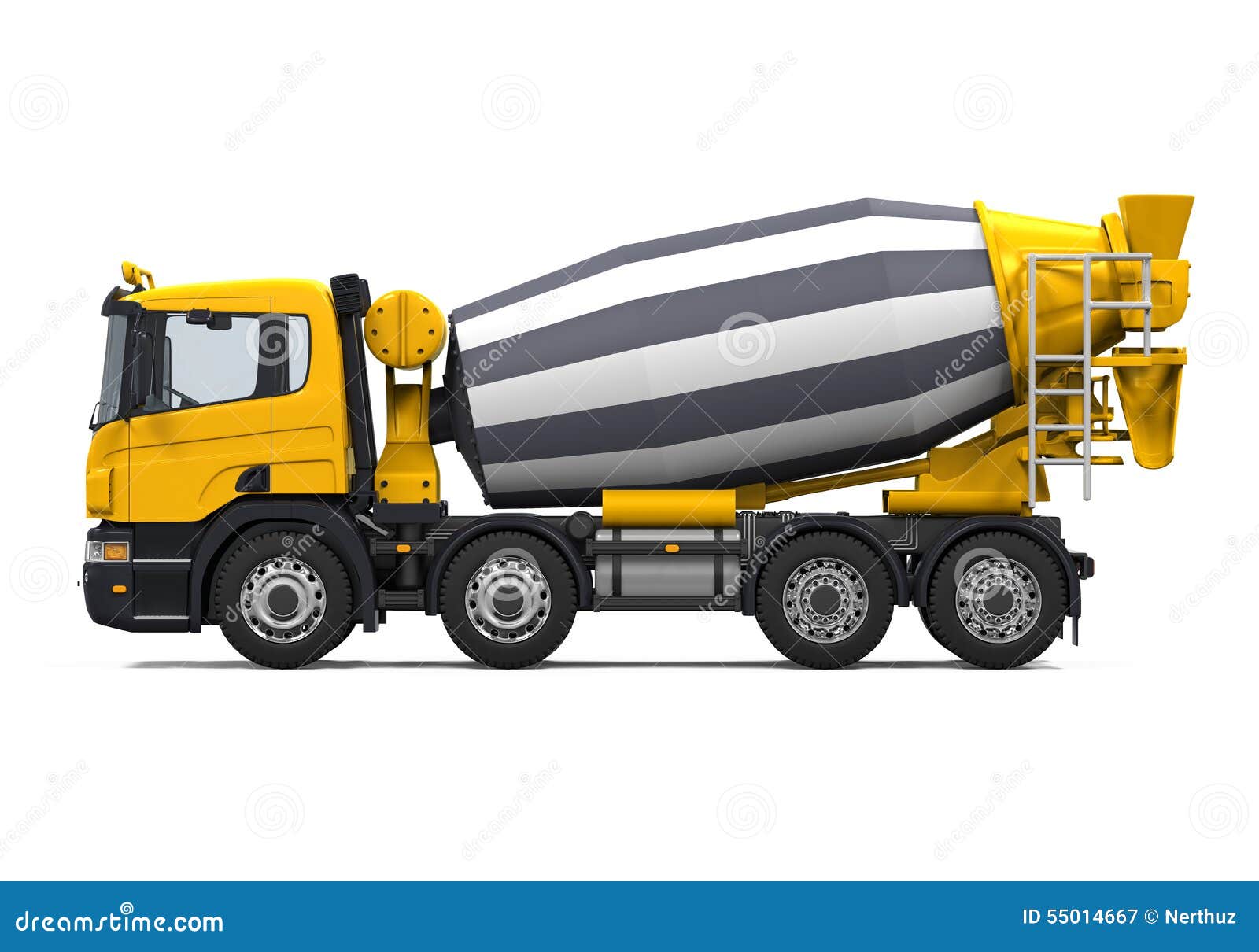 Yellow Concrete Mixer Truck Stock Illustration Illustration of heavy