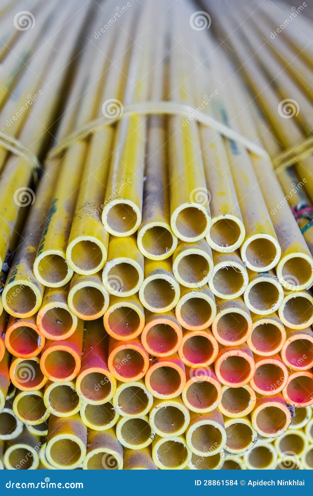 Yellow conduits stock photo. Image of manufacture, plastic 28861584