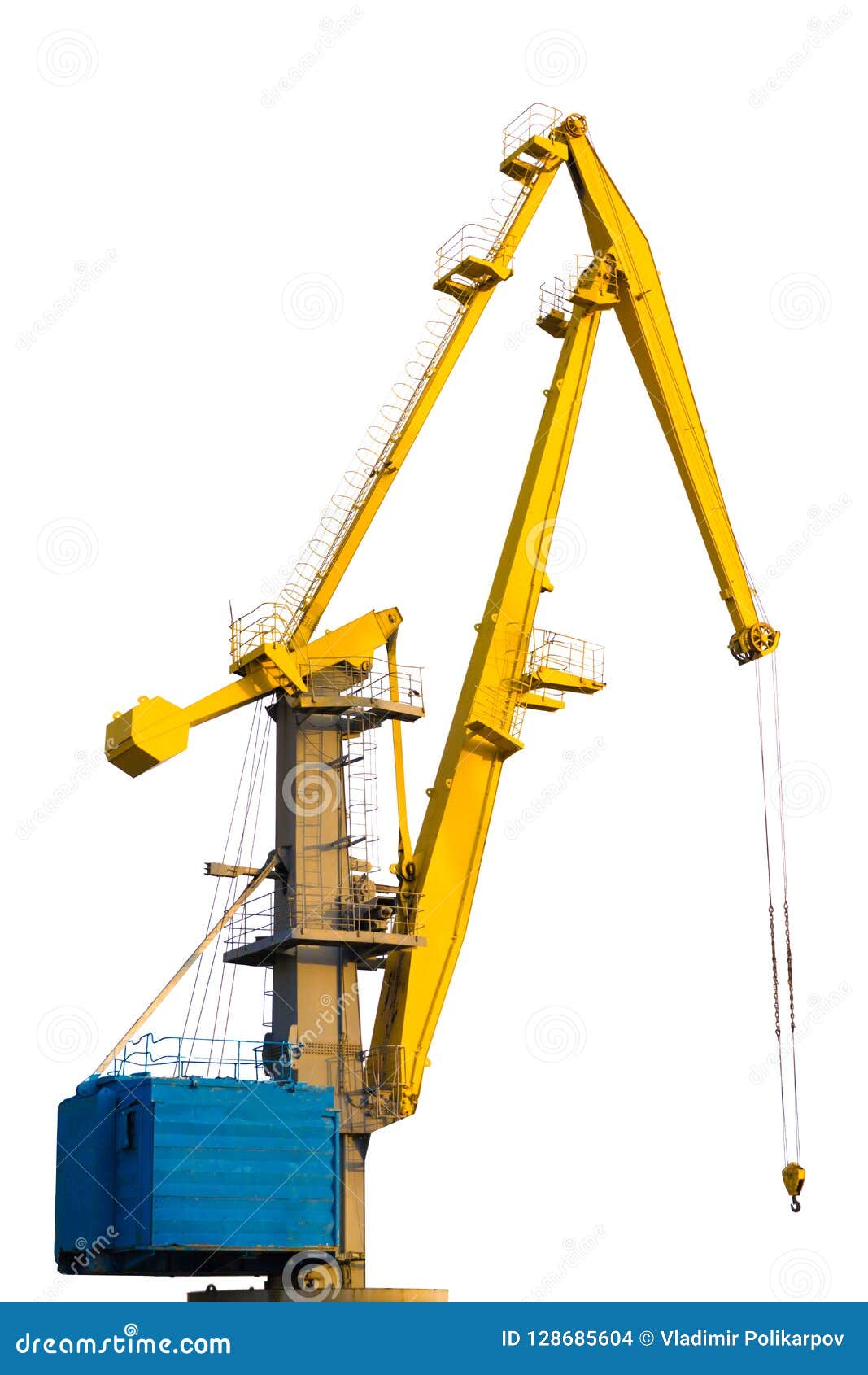 Color toy crane, hook close-up Stock Photo