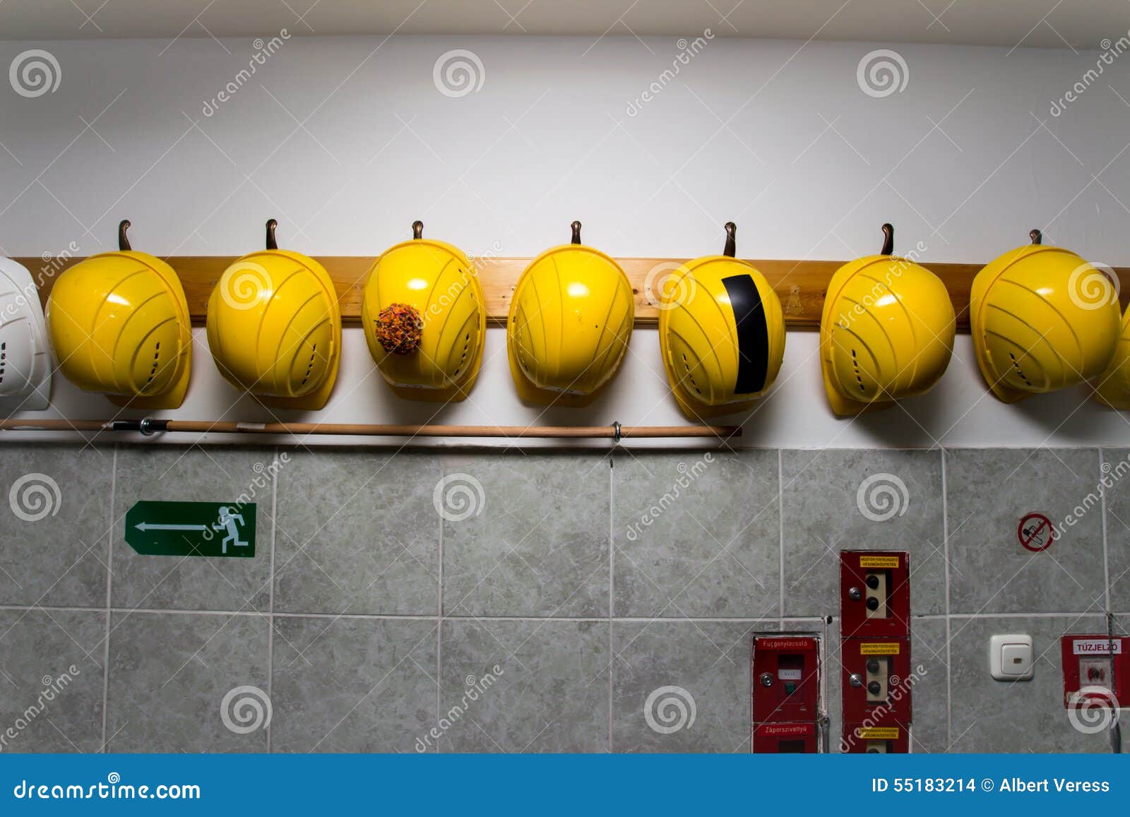 Yellow construction hats stock photo. Image of protective 55183214