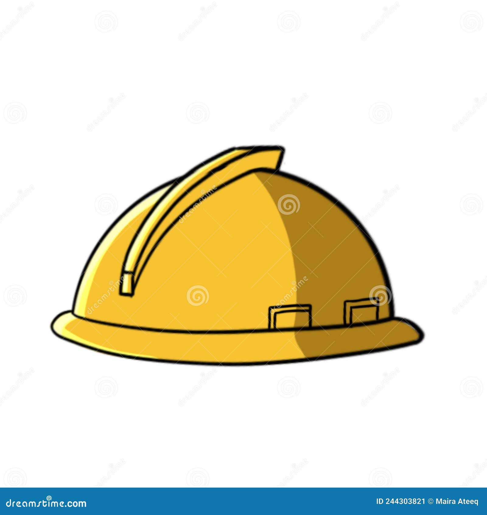 Yellow Construction Helmet Illustration Stock Illustration
