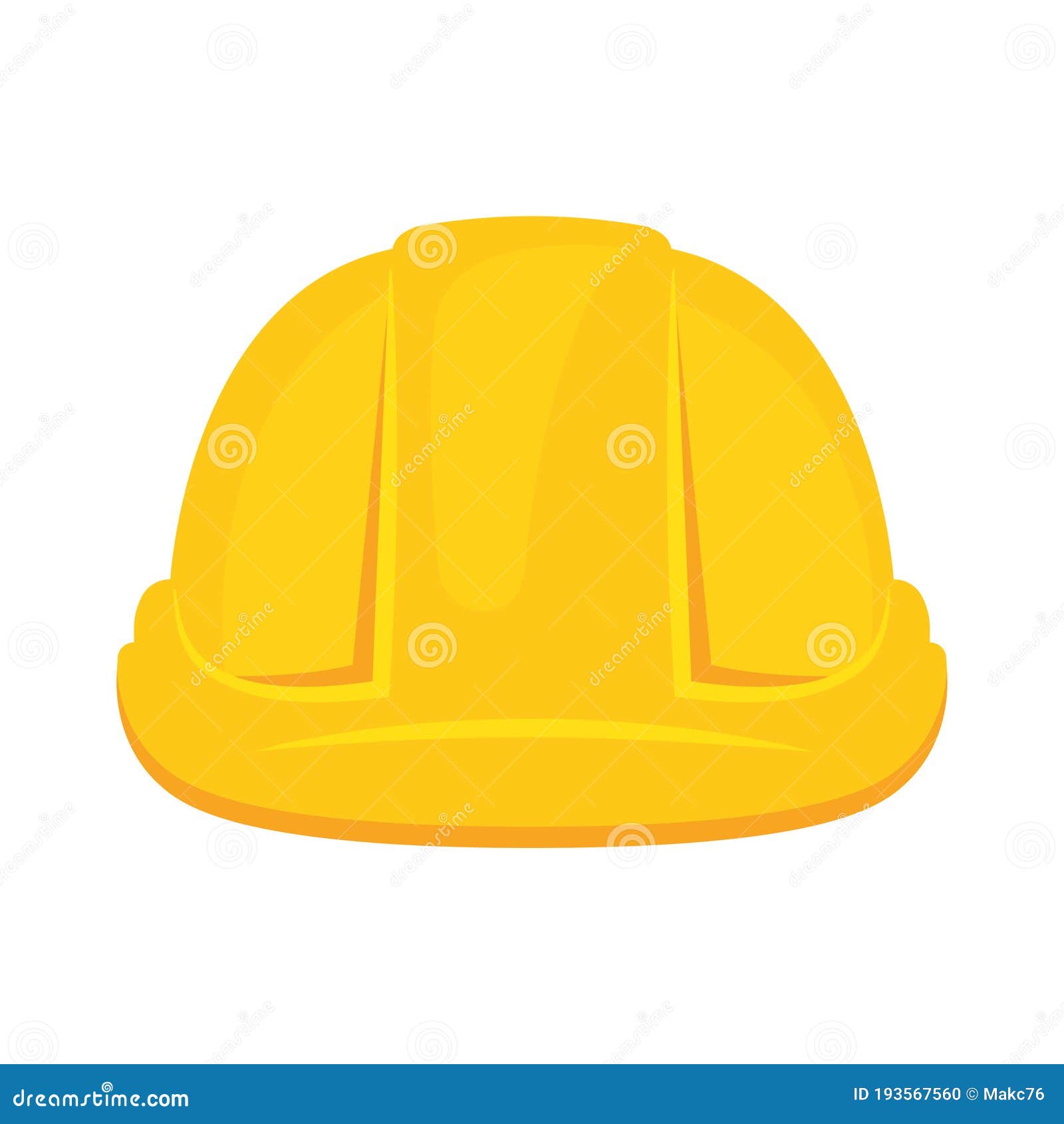Yellow Construction Helmet. 3d Rendering On White Background Royalty