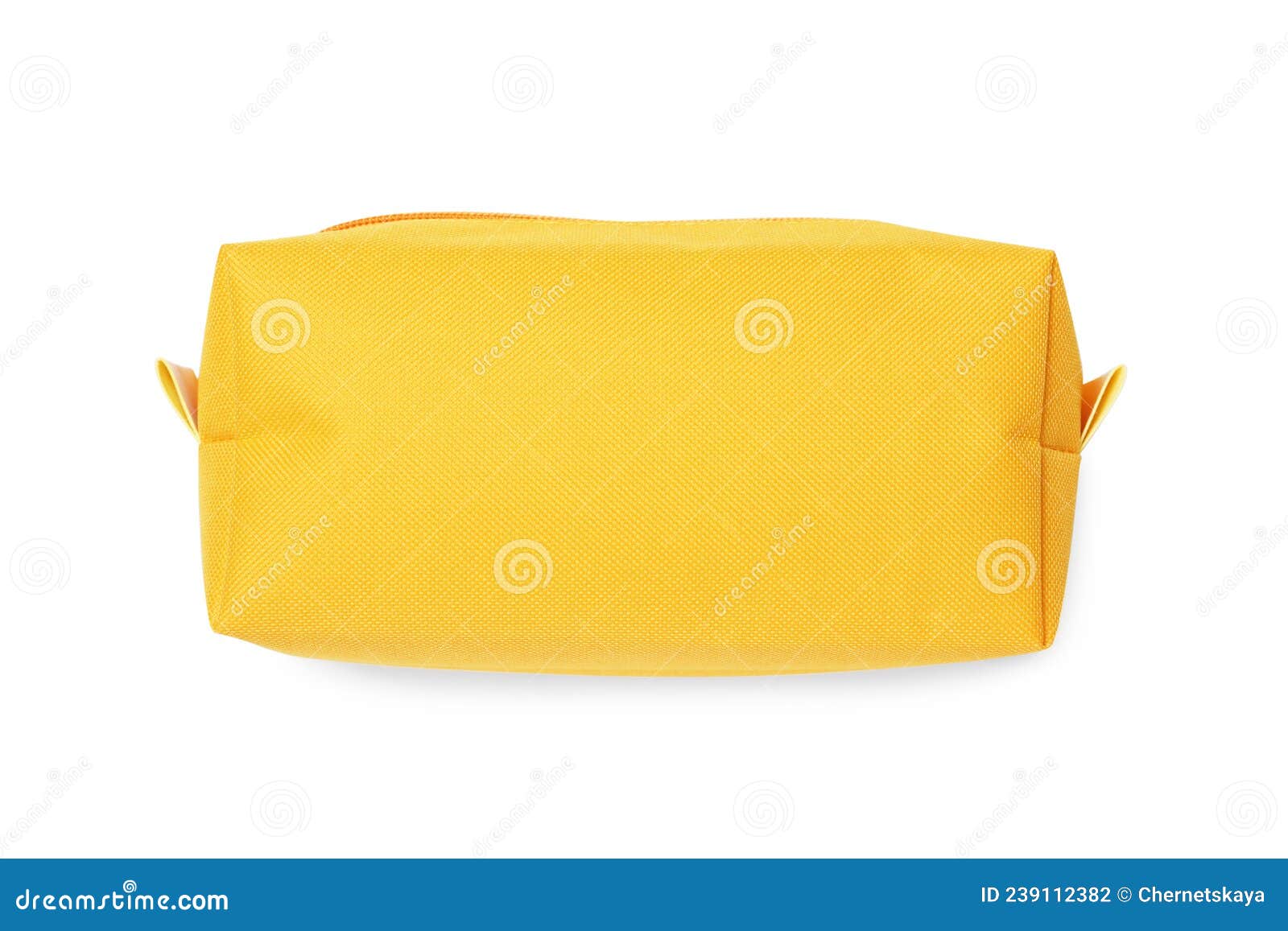Yellow Cosmetic Bag Isolated on White, Top View Stock Photo Image of