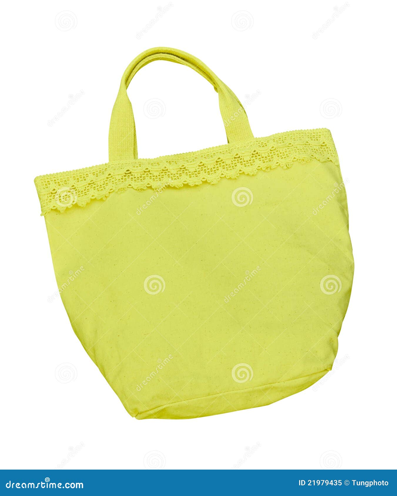 Yellow cotton bag isolated stock image. Image of customer 21979435