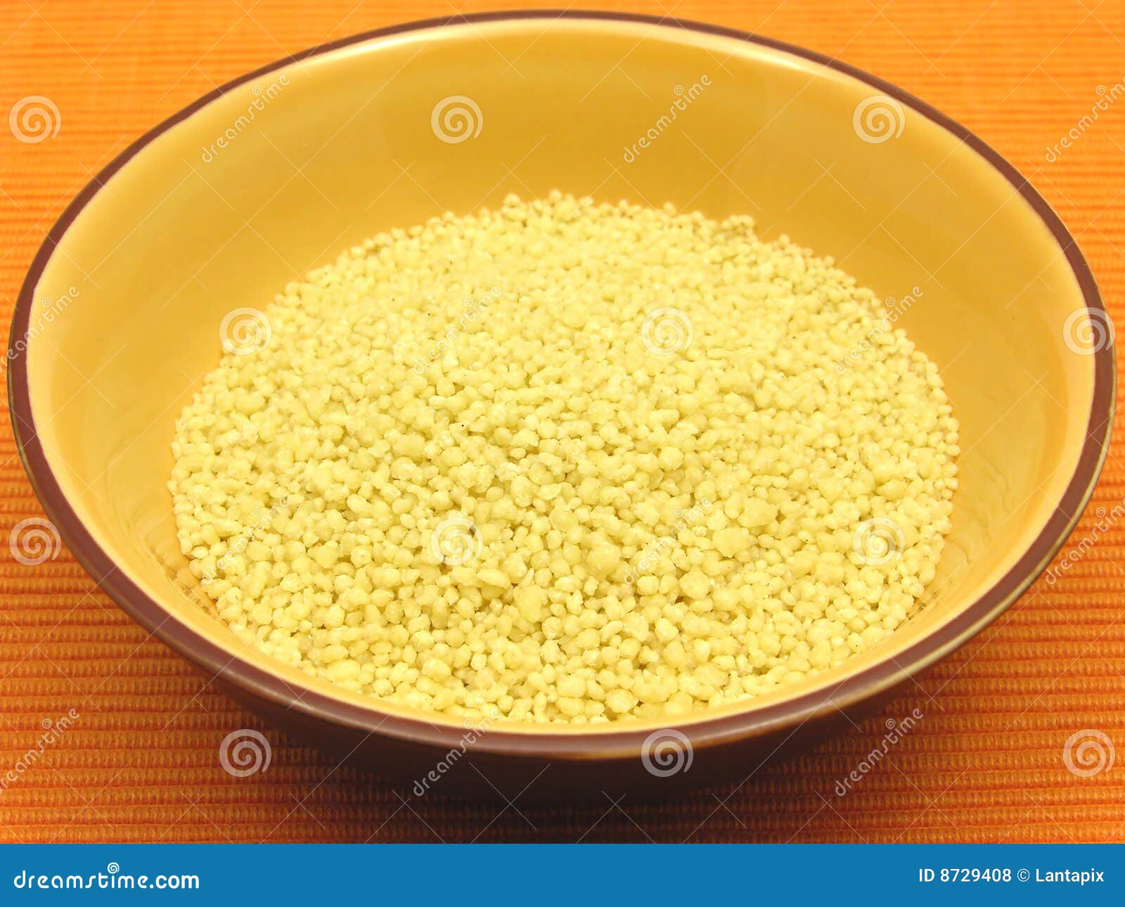 Yellow couscous stock photo. Image of porridge, background 8729408