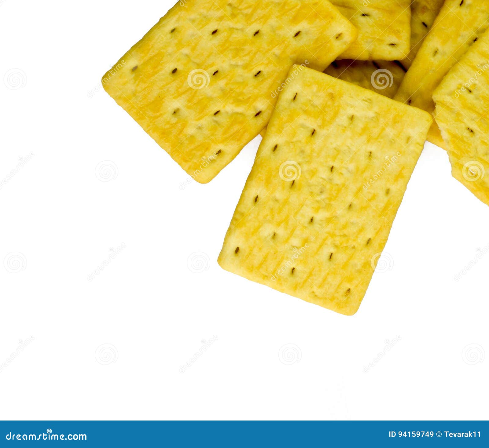 Yellow Crackers Isolated on White Stock Image Image of delicious