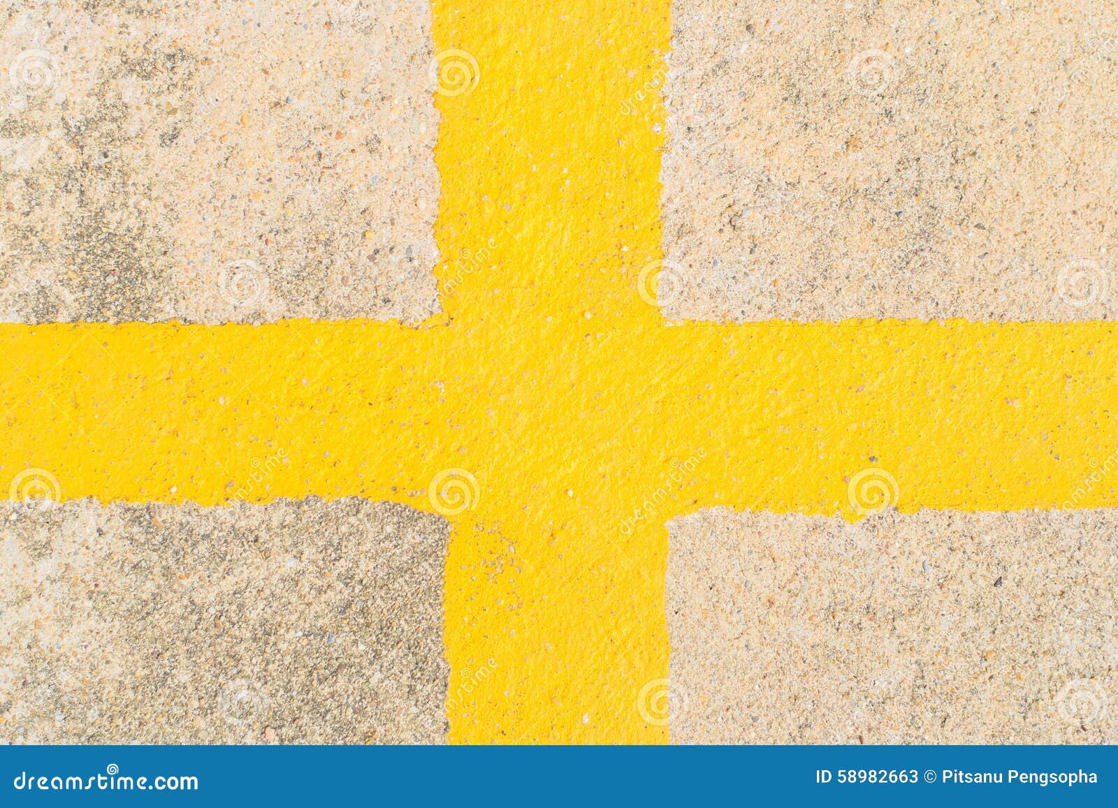 Yellow Cross on the Road stock image. Image of crossing 58982663