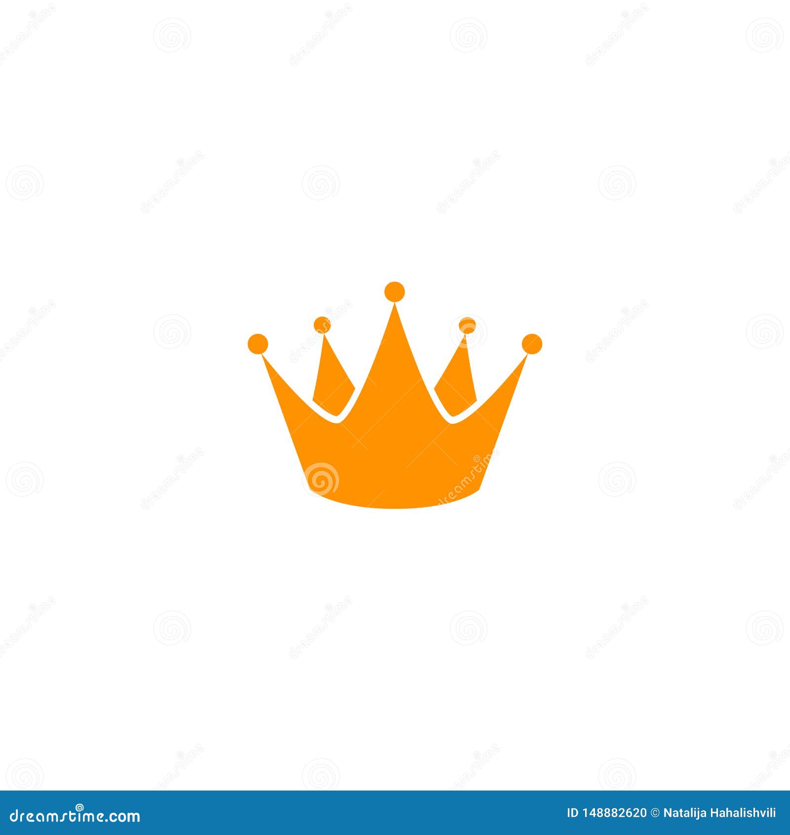 Yellow Crown Icon Logo Template. King Icon Stock Vector - Illustration