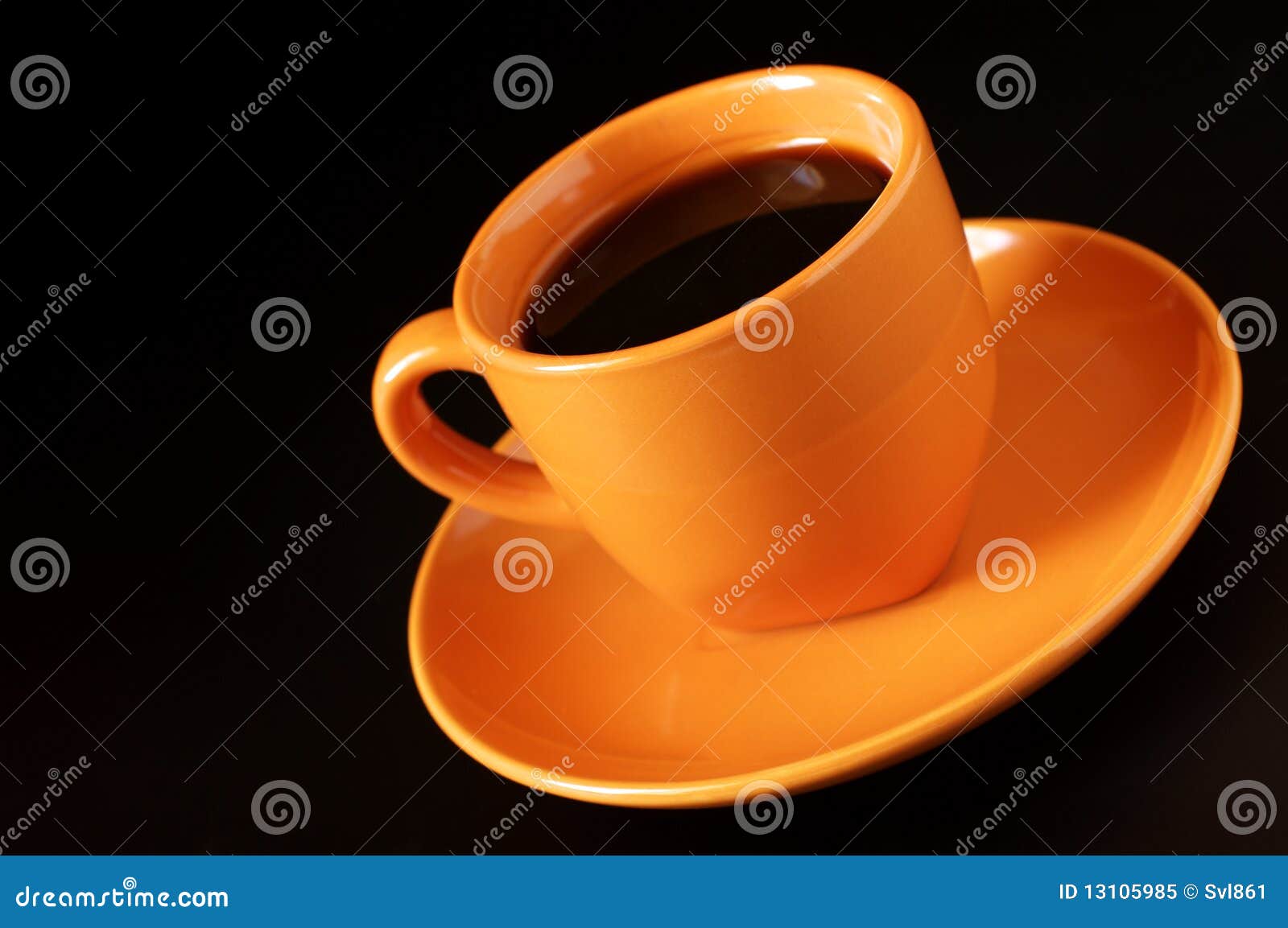 Yellow cup of coffee stock image. Image of colorful, saucer 13105985