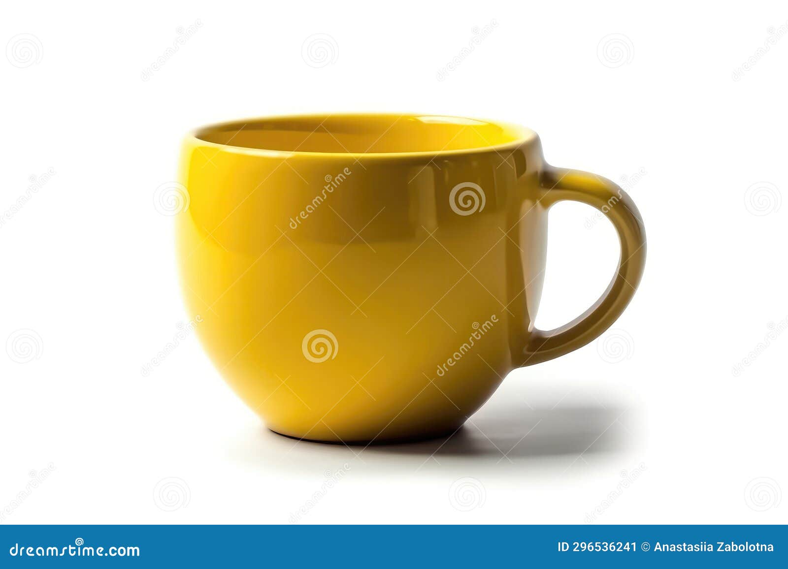 Yellow Cup on White Background. Generative AI Stock Illustration