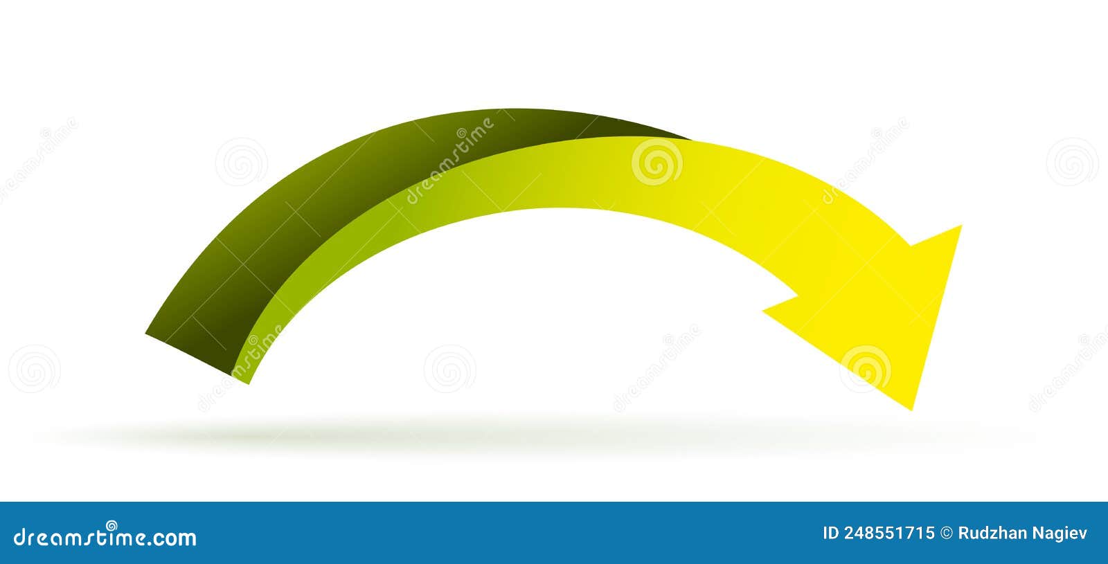Yellow curved arrow stock vector. Illustration of direction 248551715