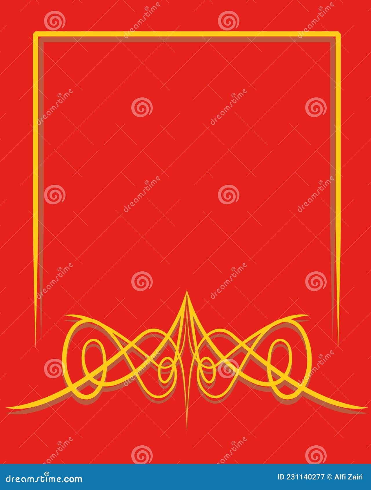 Yellow Curved Pattern Frame in Red Background for Photo, Poster, Wedding  Card, Book Cover, Presentation Stock Vector - Illustration of promotion,  wedding: 231140277