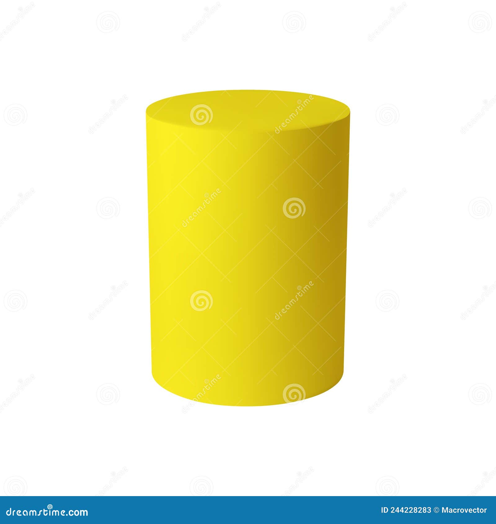 yellow cylinder realistic composition