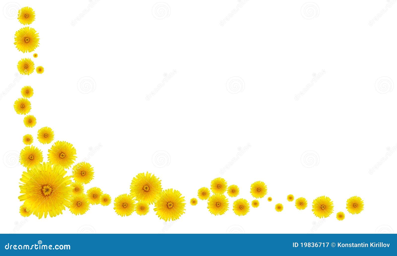 Yellow Dandelions Border stock image. Image of ornament 19836717