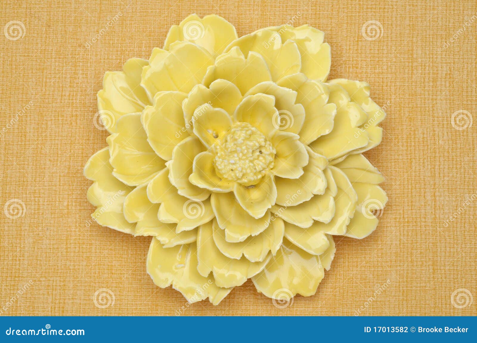 Yellow Decorative Flower stock photo. Image of ceramic 17013582