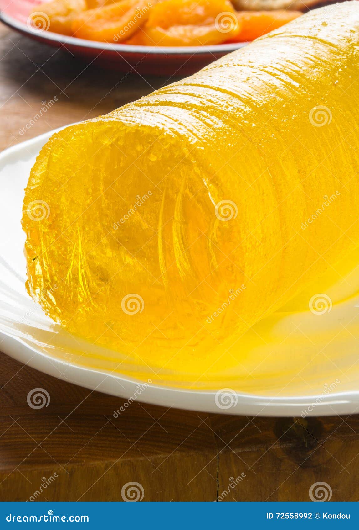 Yellow diet marmalade stock photo. Image of dessert, board 72558992