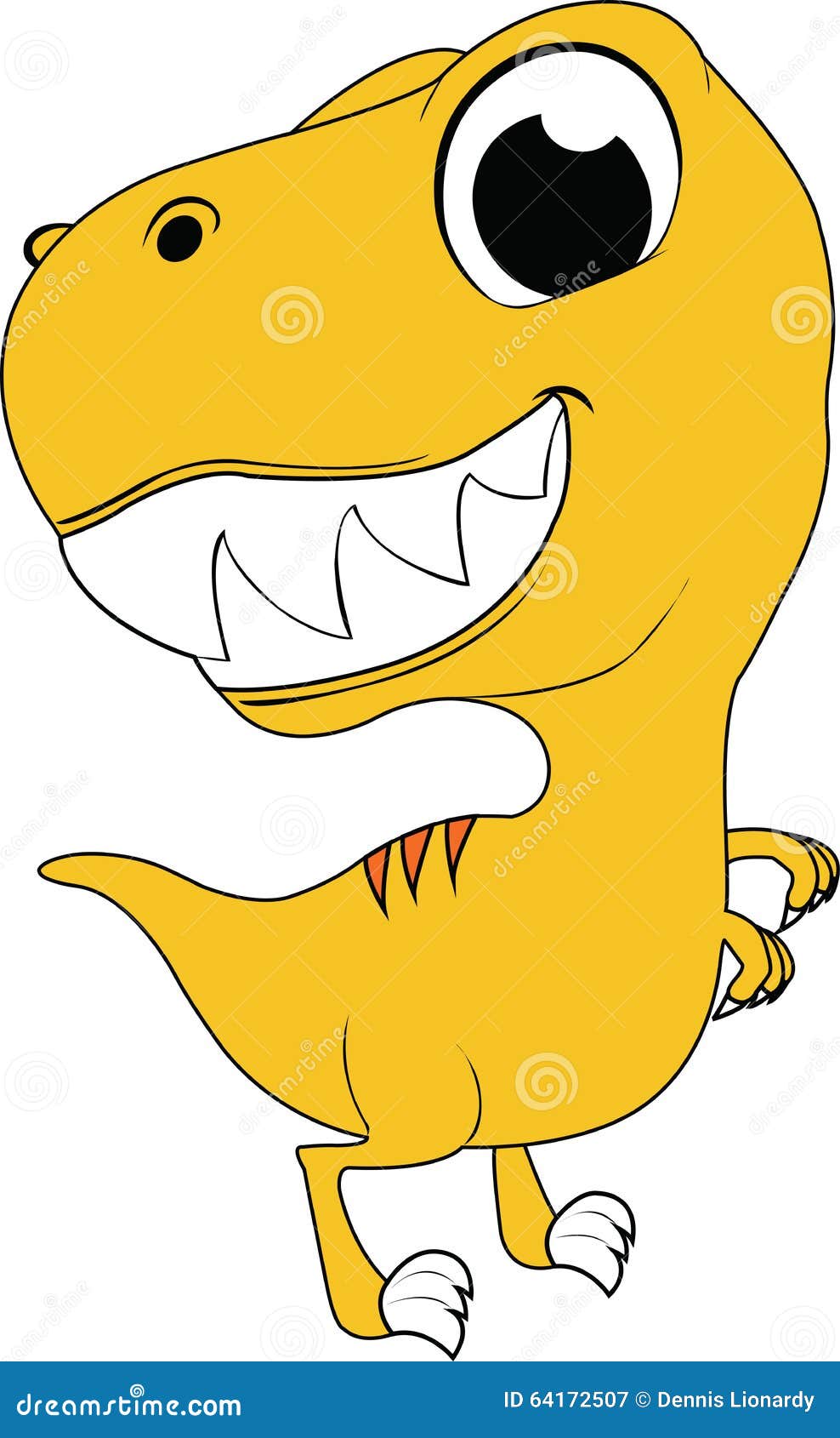 Yellow Dinosaur, Happy stock illustration. Illustration of yellow