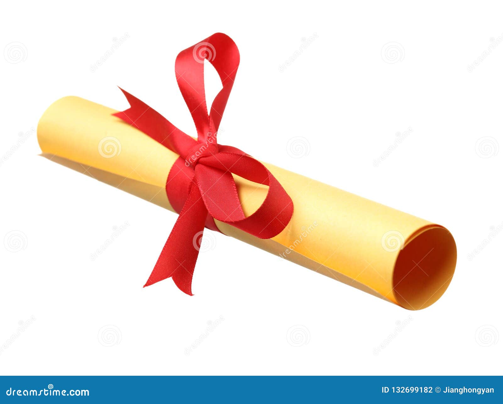 Premium Photo  Diploma, scroll of paper with red bow isolated on white  background.