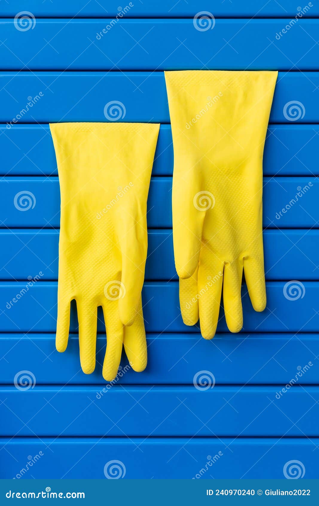 Yellow dishwashing gloves stock photo. Image of shape 240970240